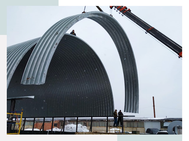 Полукруглые ангары в Твери